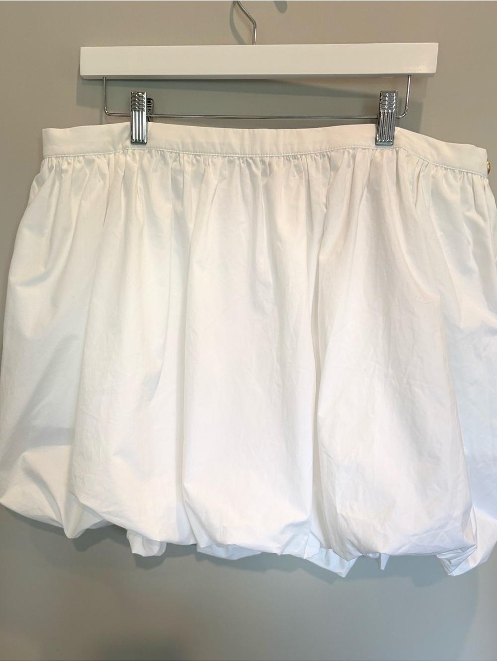 J.Crew Mini Bubble-Hem Skirt in Cotton Poplin White NWT Size 16